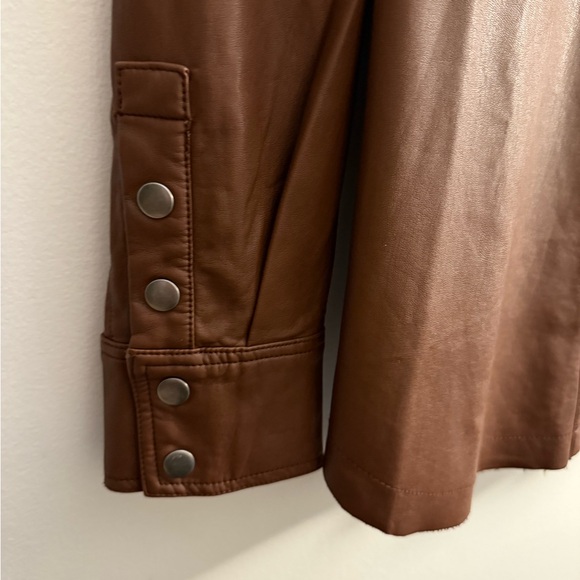 Free People Easy Rider Faux Leather Shacket NWOT M - Picture 6 of 11